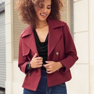 Betabrand Cropped Peacoat XXL Oxblood